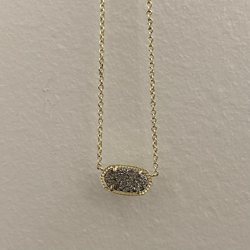 Kendra Scott Platinum Drusy Necklace
